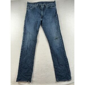 Levi's 513 Indigo Slim Straight Fit Jeans Men 34x34 Blue Cotton Stretch Mid Rise